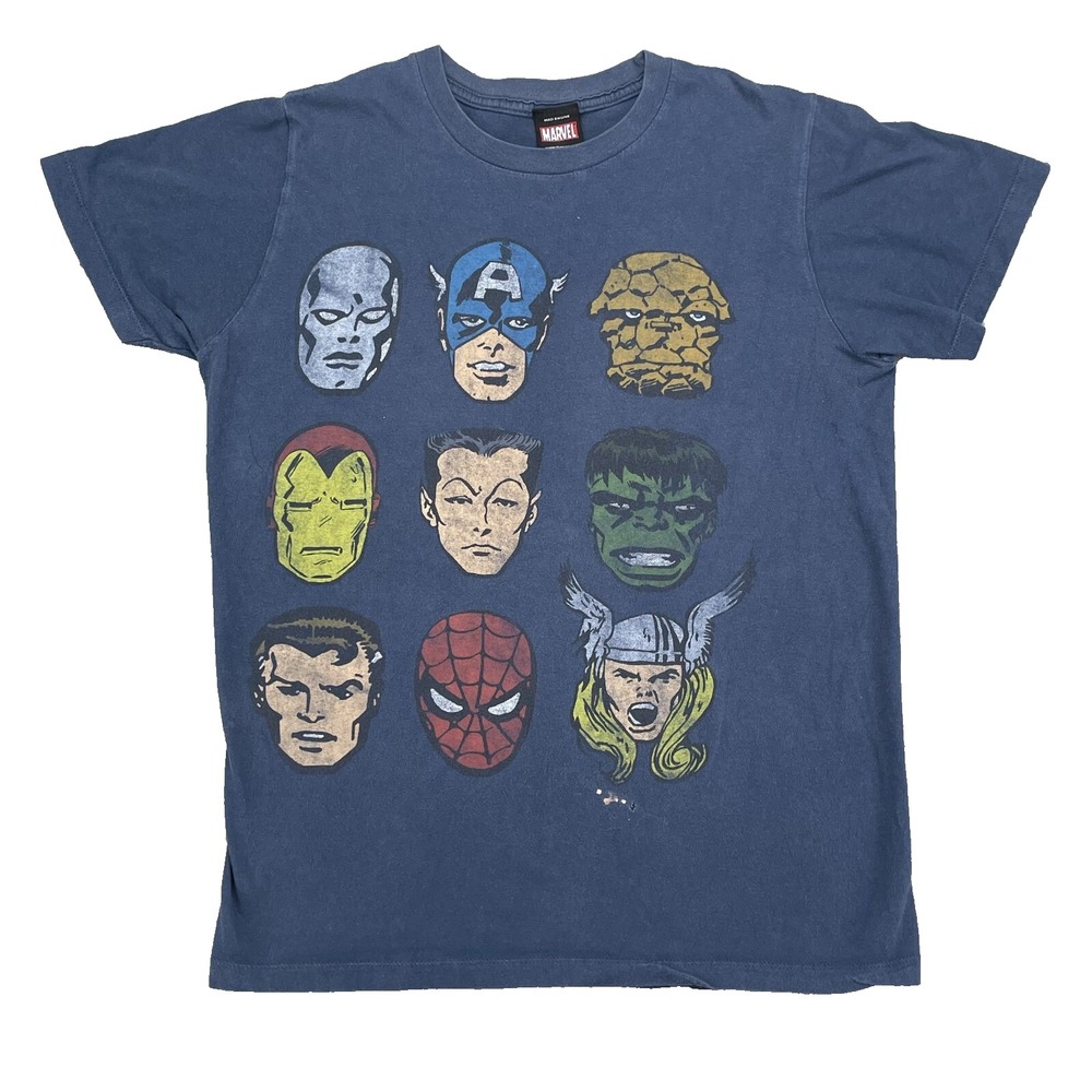Vimtage Marvel Superhero T-Shirt Mens Medium Blue Comics Graphic Tee Hulk 80's